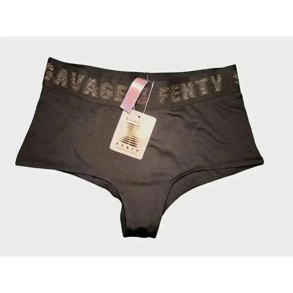 New Women’s Savage Fenty-Forever Savage Booty Short Black/gold Size Small - Picture 6 of 6